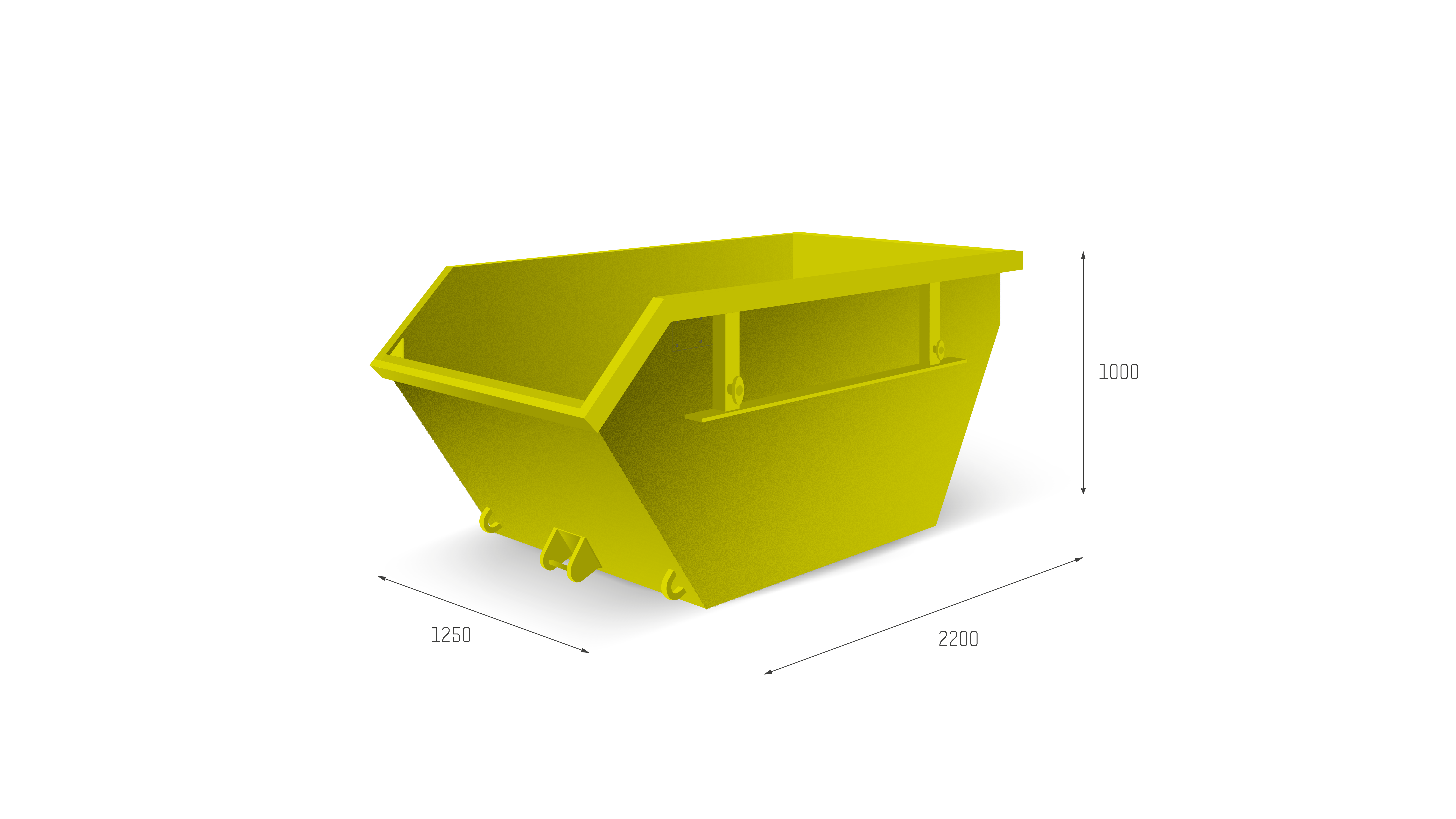 2 m³ Absetzcontainer offen